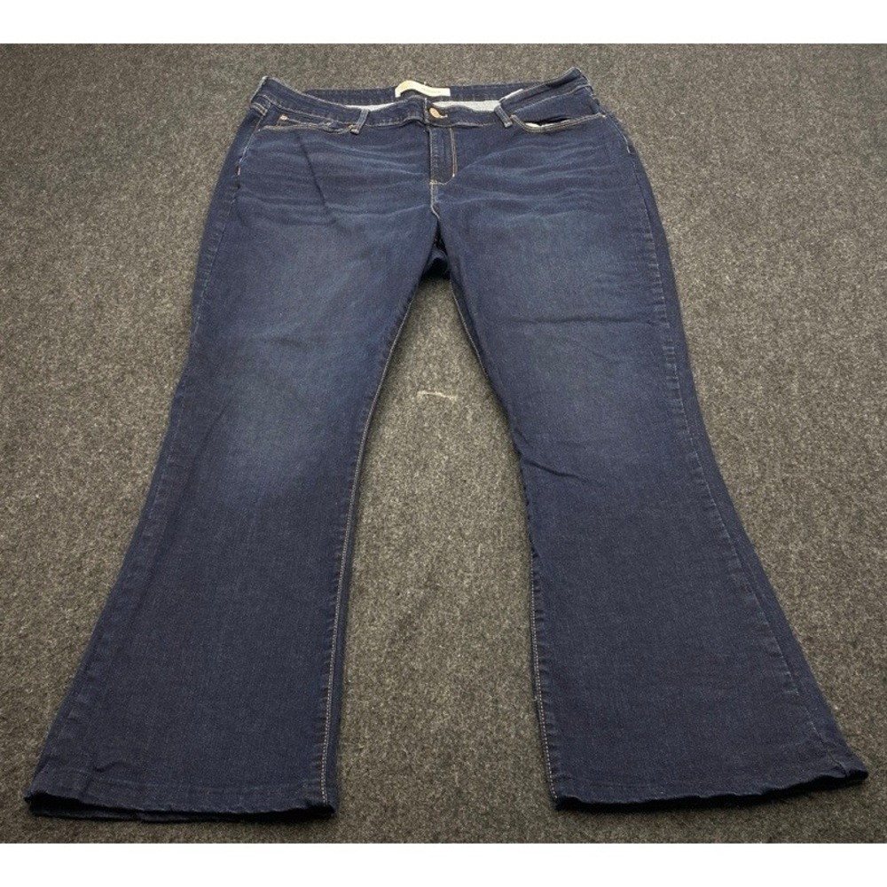 Signature Levi Strauss Bootcut Jeans Women 22M Dark Wash Mid Rise Stretch